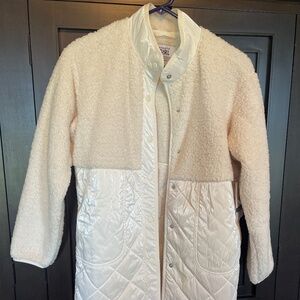 Athleta Girl So Toasty Tugga Sherpa Metallic Coat